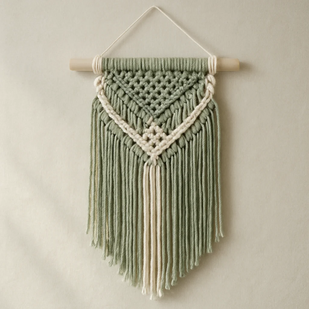 Sage Leaf Macrame Wall Hanging