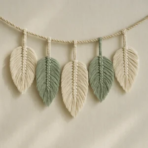 Macrame Feather Wall Garland